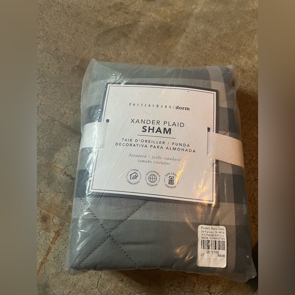 NWT PotteryBarn Xander Plaid Sham Set of 2 - Picture 2 of 5